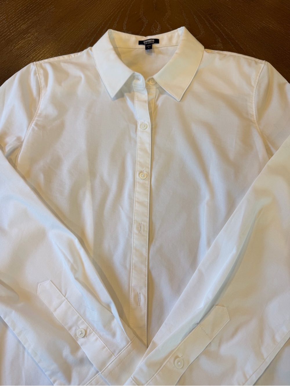 Express White Button-Down Blouse